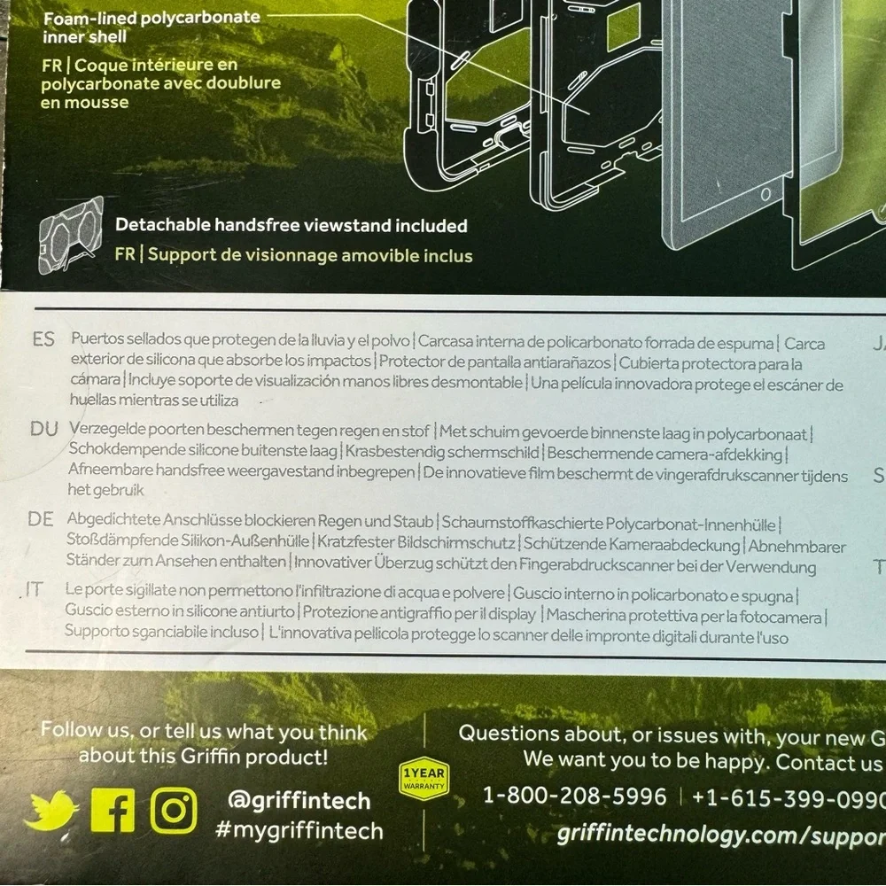 Griffin Survivor All Terrain Weatherproof Ipad Mini 4 Military Standard - Picture 7 of 8